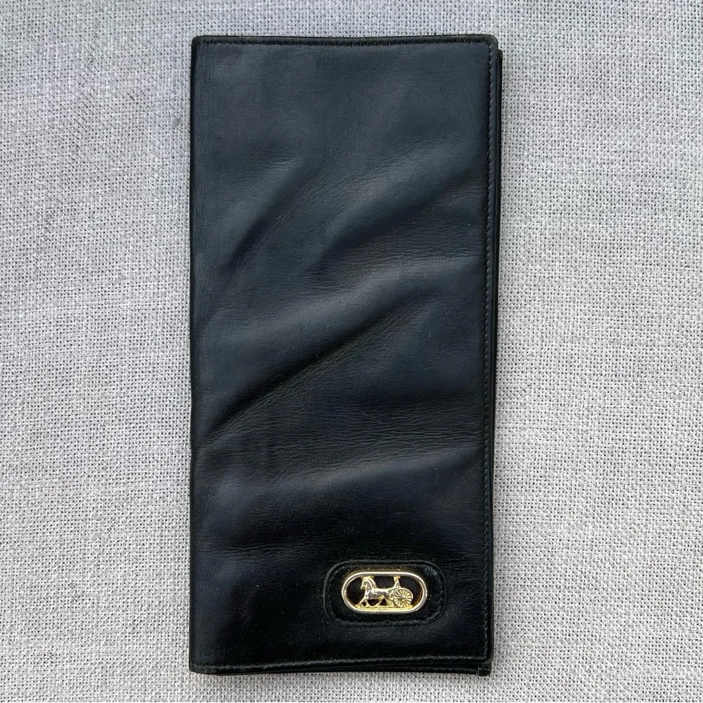 Celine Long Leather Wallet Black